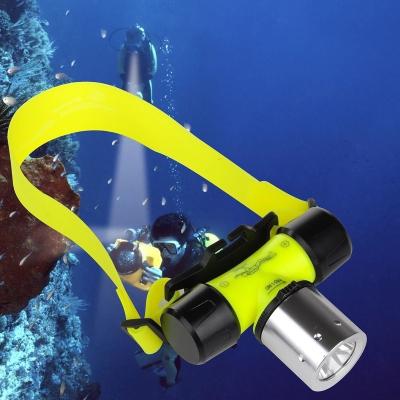 China Plastic+aluminum LED Diving Headlamp IPX8 Waterproof Underwater Flashlight Scuba Dive Light Snorkeling Dive Torch for Underwater Sport for sale