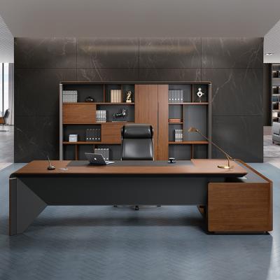 China Office Building Modular Commercial Manager Desk L Shape Office Workstations High End Luxury High Grade Wooden Executive Table for sale