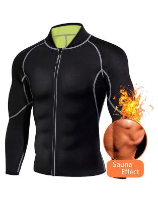 China Hot Sweat Shirt Weight Loss Sauna Top Waist Trainer Men Breathable Nylon Workout Long Sleeve Long Sleeve Sauna Suit For Male for sale