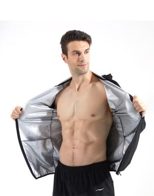 China Comfortable Men Sweat Jacket Slimming Body Shaping Sauna Suit Fitness Burner Weight Loss Adult Sauna Sweat Coat for sale