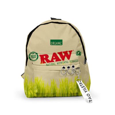 China Hot RAW VINTAGE Smell Proof Backpack New Product Cigar Game Character Backpack Laptop School Bag Men's and Women's RAW Casual Bags for sale