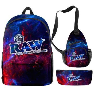 China 3pcs Smell Proof Waterproof Backpack Fashion RAW Anti-Smell Waterproof Bag Packs Cloth Backpack Cigar Bags Cigar Camouflage Tie-Dye Pattern for sale