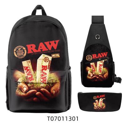 China Game character sales 3pcs new cigar backpack fashion smell proof raw tobacco bag cheap RAW tobacco bag packs shoulder bags source factory low price for sale