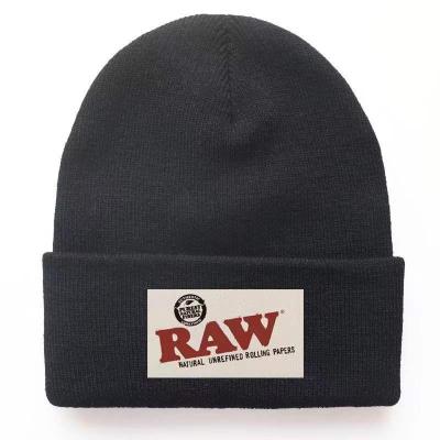 China The new JOINT light version of autumn and winter beanies RAW women's hats custom-made men's women's hats flanging warm woolen hats for sale