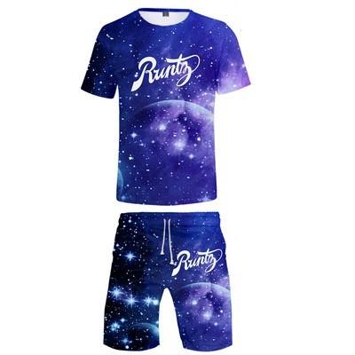 China Runtz 2021 Summer New Amazon Cool Shorts T-shirt Suit 3D Print Breathable Runty Fashion Short Sleeve For Men And Women Sportswear for sale