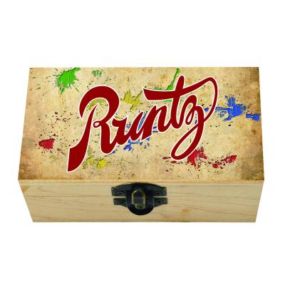 China New Handmade Wholesale RAW Set High Quality Runtz Box Smoking Storage Wooden Storage Box Flip Lid Fashion Storage Wooden Box for sale