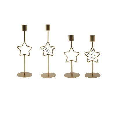 China Home Decoration Christmas Star Candlestick with Metal Stand for Home and Holiday Decoration Metal Candle Holder for Xmas Decor for sale