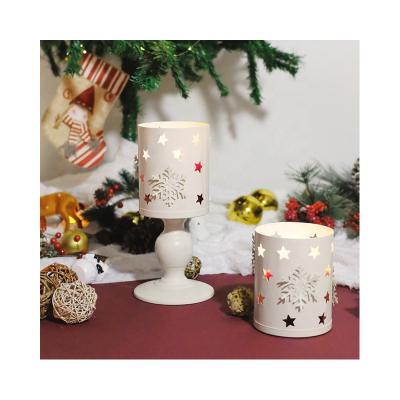 China Home Decoration Christmas Candle Holder With Metal Stand Festival Decoration Customized Color Candlestick For Holiday Decor for sale