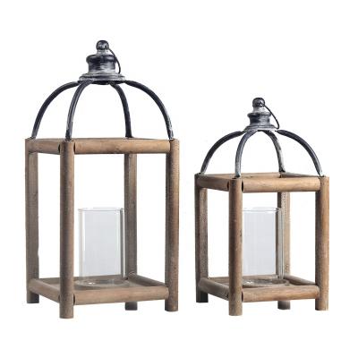 China Lantern for Candle / Home Decor / Wedding Antique Wooden Lantern Familiar and Fantastic Inspired Lighting Accent Features the Perfect Stained Wooden Lodge Lantern for sale