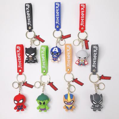 China Best Selling High Quality Silicone Metal Superhero 3d Anime Key Chain Souvenir Eco-friendly for sale