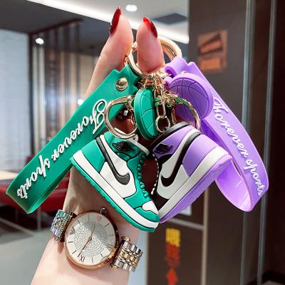 China Eco Friendly Wholesaler PVC Shoe Keychains Soft Mini Air Jordan Shoes Key Chain for sale