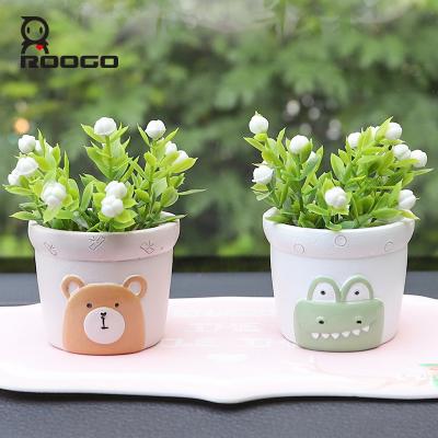 China Wholesale Cute Cartoon Roogo Resin Plant Succulent Pots Mini Flower Pots Garden for sale