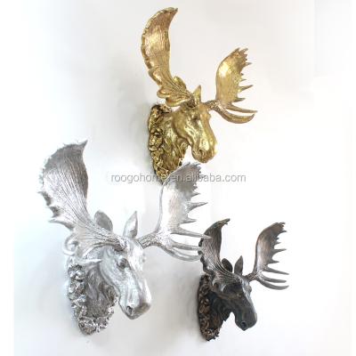 China Art Decor ROOGO Zakka Resin Vintage Gifts Moose Decoration Vintage Main Home Decor for sale