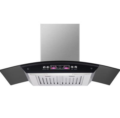 Κίνα Household Low Noise Wall Mounted Kitchen Exhaust Glass Arc-shaped Range Hood προς πώληση