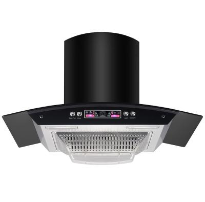 Κίνα Low Noise Glass Arc-shaped Button Kitchen Extractor Range Hoods Cooker Hood προς πώληση