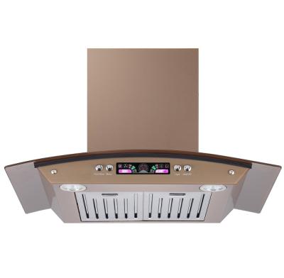 China Kitchen Glass Range Hood Chimney Smoke Extractor Range Hoods With Led Display en venta