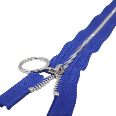 China Factory wholesale custom close end metal double lock auto lock brass zipper for jeans for sale