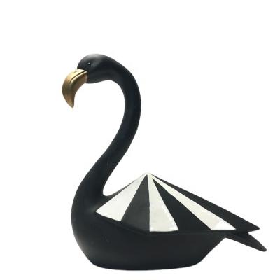 China New Design China Swan Art Shape Sculpture Resin Statue Animal Home Decor Sculpture for sale