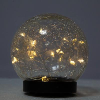 China Low Price China Christmas Battery Operated Decoration Crackle Glass Globe With LED Light for sale