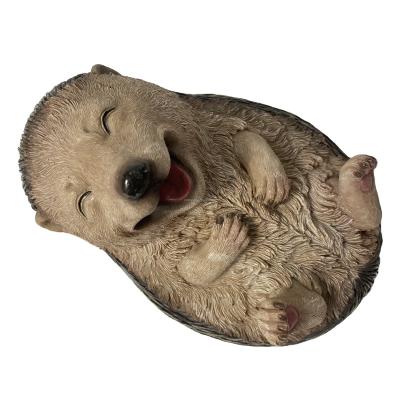 China China Small Lovely Garden Decoration Resin Statue Outdoor Laughter Hedgehog Resin Sculpture For Sale for sale