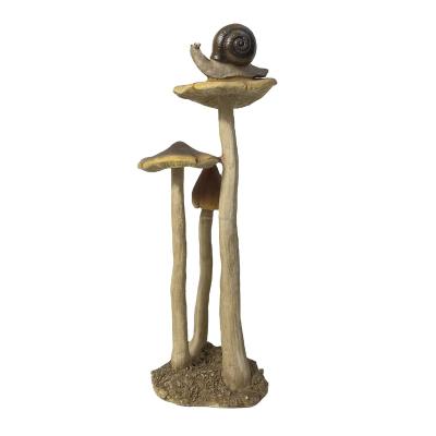 China China Resin Mushroom and Snail Polyresin Animal Indoor Outdoor Statue for Garden Decor for sale