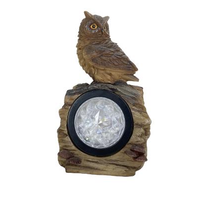 China China Amazon Explosion Patterns Owl Outdoor Waterproof Resin LED Solar Garden Decoration Yard Landscape Light for sale