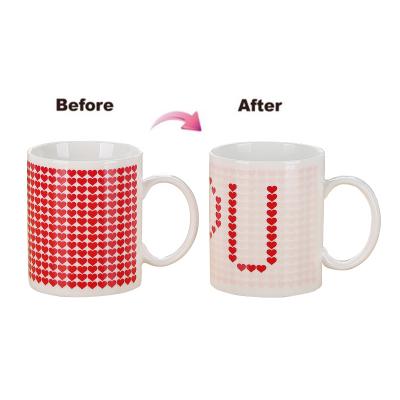 China Microwave and Dishwasher Safe Pac-man Wholesale Bulk Color Changing Mug Sublimation Ceramic Blank Magic Mug with Handle for Sublimation Printing for sale