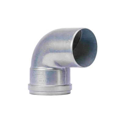 China Machinery Parts Custom Die Cast Aluminum Pipe Fitting Connector 90 Degree Welded Elbow Bend for sale