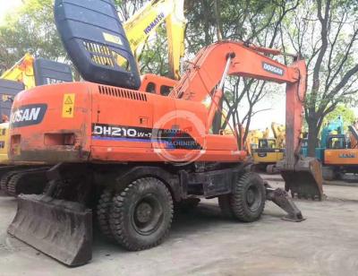 China Machinery Repair Shops 21ton Doosan 210W Wheeled Excavator Korea Second Hand Used Hitachi Volvo 20ton Wheeled Digger for sale