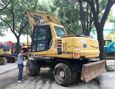 China JUSED Japnese KOMATSU 130W Wheeled Excavator Machine Komatus13ton Tire Used Wheeled Digger Machine Workshop Machinery Repairs for sale