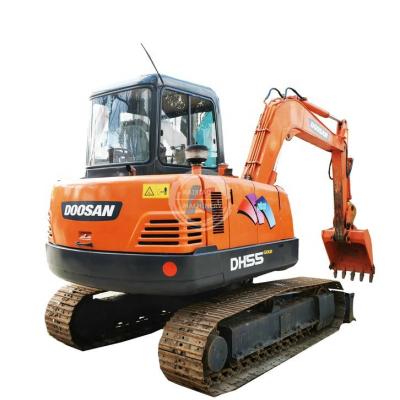 China Doosan DH 55 Second Hand Excavators Used Construction Machinery Crawler Digger Doosan 5ton 6ton Used Excavator 0.1-0.5 m² ³ for sale