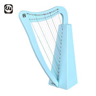 China Okoume 2021 New Arrive Factory Wholesale 15 String Lever Harp With Deluxe Carry Bag, Irish Lyre Harp, Walter H-15BU Blue Harp for sale