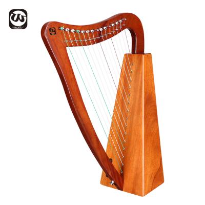 China Wholesale Professional 15 Strings EQ Lyre Mahogany Harp, EQ Lever Harp with Deluxe Carry Bag, Portable Student 15 Tone Lyre Harp with EQ for sale