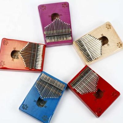 China 2020 Cute Maple Cat Kalimba 17 Keys Finger Piano Mbira Instrument for sale