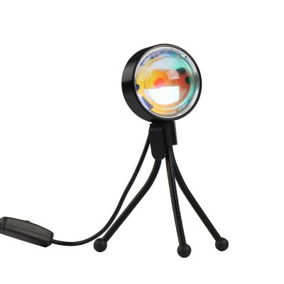 China Modern 2022 Personality Projector Lamp Live Broadcast Tripod Sunset Light Photo RGB 16 Colors Sunset Lamp for sale