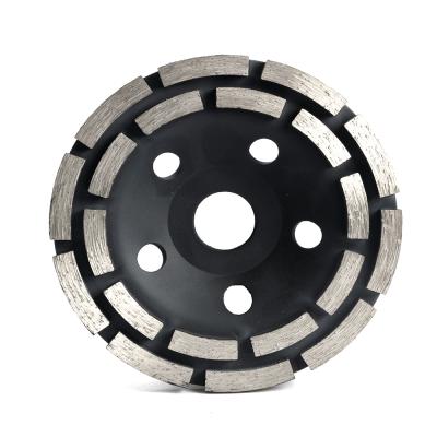 China 125mm Double Row Diamond Cup Deburring Grinding Wheel For Granite Concrete Marble for sale