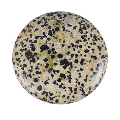 China Wholesale Dalmatian SPA Massager Beauty Energy Stone Palm Stone Face Neck Eye Body Neck Gemstone Reiki Massage Healing Stone For Back for sale