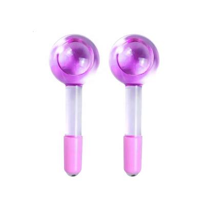 China Multi Massage Face Eye Neck Body Beauty Equipment Home Use Multi Colored Pink Glitter Ice Roller Skin Cooler Therapy Skin Cooler Ice Globes Cooling Massager New for sale