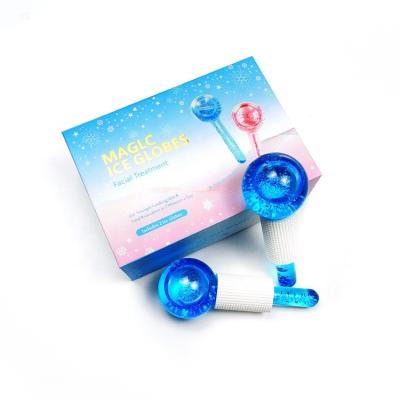 China Professional Massage Face Eye Neck Body Skin Care Product Hand Massage Roll Ball Ice Roller For Face Beauty Glitter Summer Cooling Ice Facial Globes for sale