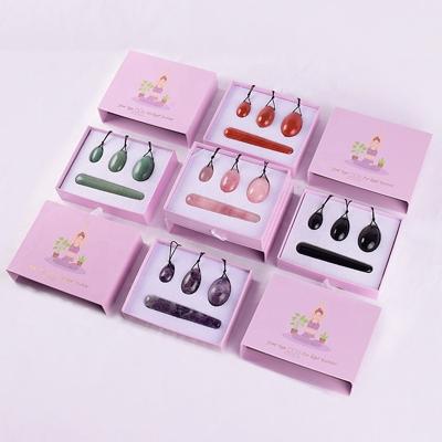 China Manufacturer Wholesale Best Bulk Obsdian Yoni Egg and Massage Face Eye Neck Body Wand Set Natural Gemstone Rose Quartz Jade Yoni Eggs Massage Ball for sale