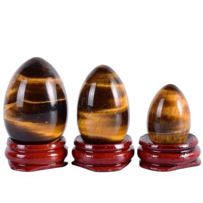 China Natural Stone Tiger Eye Yoni Egg Set Gemstone Healing Vaginal Kegel Exercise Yoni Eggs Women Undrilled Wholesale Massage Face Eye Neck Body for sale