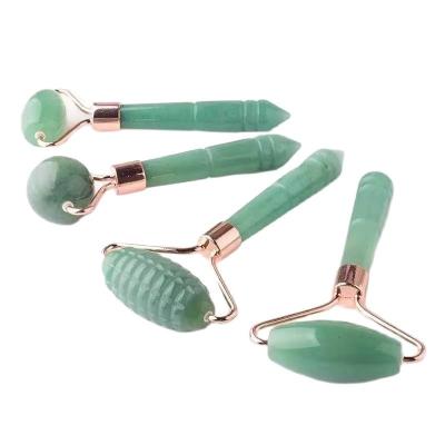 China Hot Sales Jade Roller Natural Crystal Aventurine Face Roller Face Eye Neck Body Lifting Machines Mini Massage Wand Health Eye Beauty Skin Massager for sale