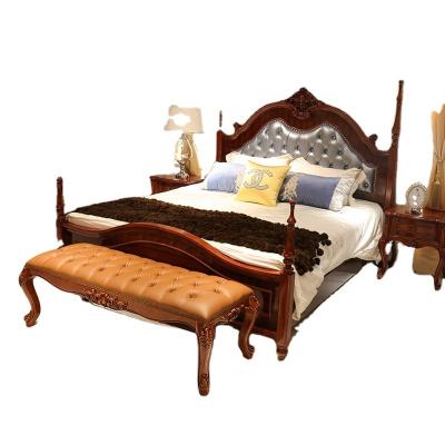 China King Size Italian Genuine Wooden King Size Durable Luxury Wooden Bed European Style Furniture Bedroom Furniture Royal Design Bedroom for sale