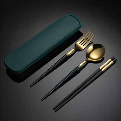 China Wholesale Modern Travel Spoon Fork Chopsticks Flatware Wedding Stainless Steel Chopsticks Spoon And Fork With Case Package for sale