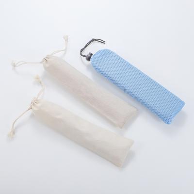 China Gift Eco-Friendly Cotton and Canvas Bag Pocket Straw Carrying Case for Stainless Steel Drinking Straws Cutlery Fork Spoon Storage for sale