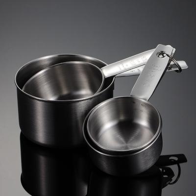 China Viable Kitchen Accessories 430 Matt Polishing 4pcs Stainless Steel Measuring Cup Set for sale