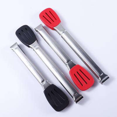 China Wholesale Custom Logo Viable BPA Free 304 Stainless Steel BBQ Grill BBQ Silicone Kitchen Food Tongs for sale