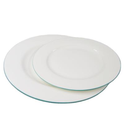 China Sustainable New Bone China Dinnerware With Color Rim for sale