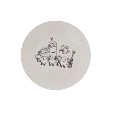 China Viable Ceramic Dinner Dish With Minions Cartoon Design for sale