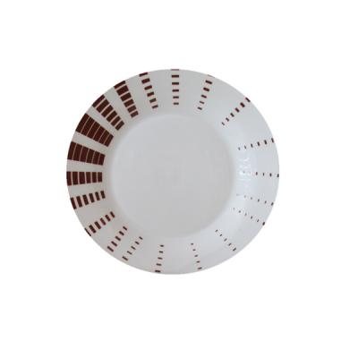 China Sustainable ceramic dinner plate with colorful simple lines for sale